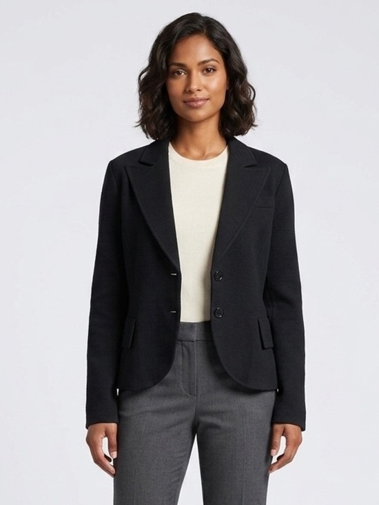 Holt Renfrew Jackets & Blazers - 071 HOLT RENFREW Women's Cotton-Wool Blend Twill Blazer - Navy Blue, Sz 14